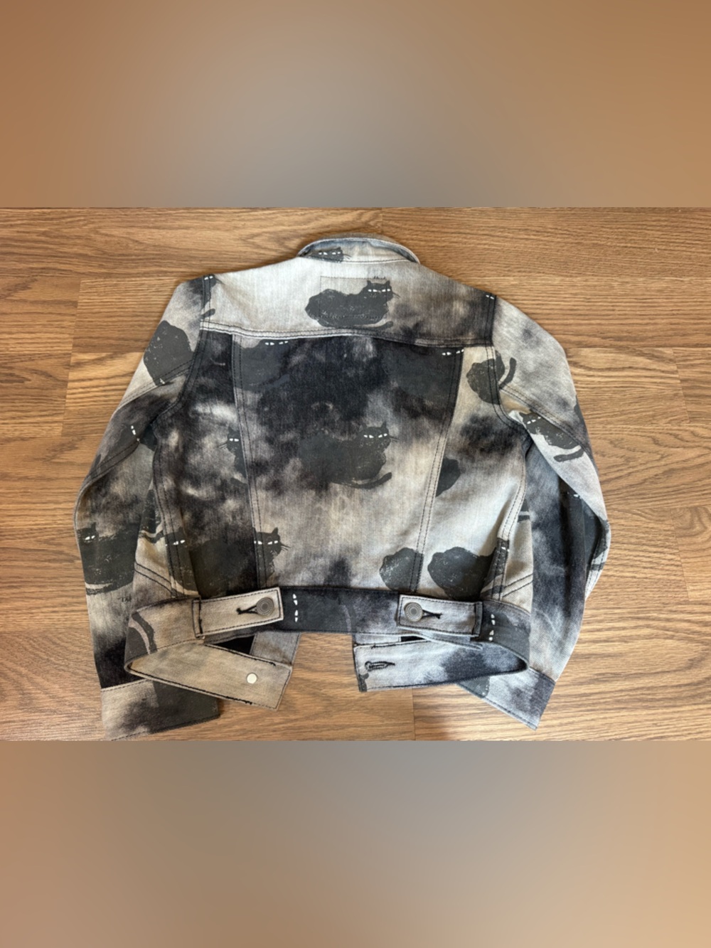 Marc Jacob’s Cat Tie-Dye Black & Gray Denim Jacket